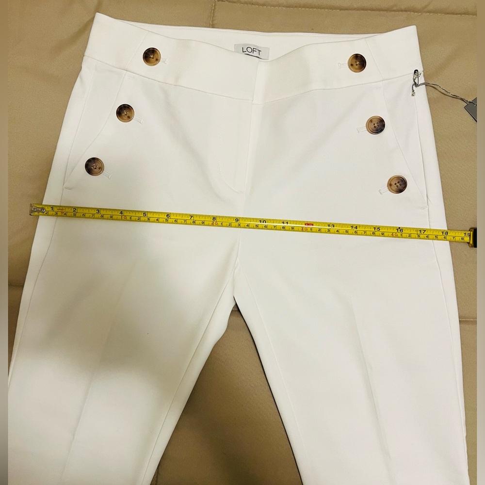 Loft Sailor Skinny Ankle White Pants - Picture 6 of 8